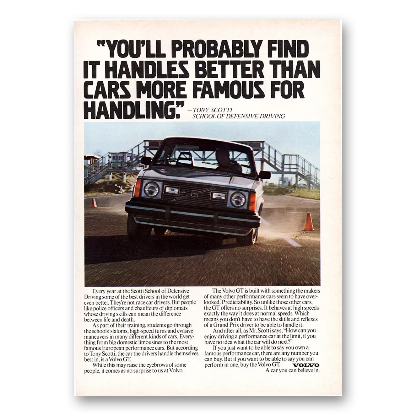 1980 Volvo GT Print Ad | Handles Better