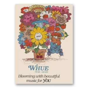 1980 WHUE Radio Promo Print Ad | Beautiful Music