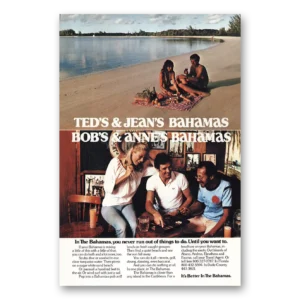 1981 Bahamas Print Ad | Ted Jean, Bob, Anne