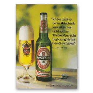 1981 Becks Bier Print Ad | Ich Bin Nicht