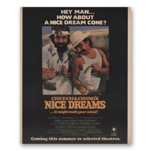 1981 Cheech and Chong Print Ad | Nice Dreams Promo