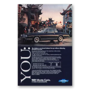 1981 Chevrolet Monte Carlo Print Ad | China Town