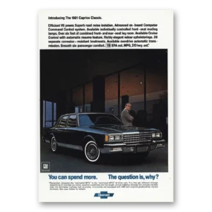 1981 Chevrolet Caprice Print Ad | Impressive V6