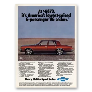 1981 Chevrolet Malibu Print Ad | 6 Passenger