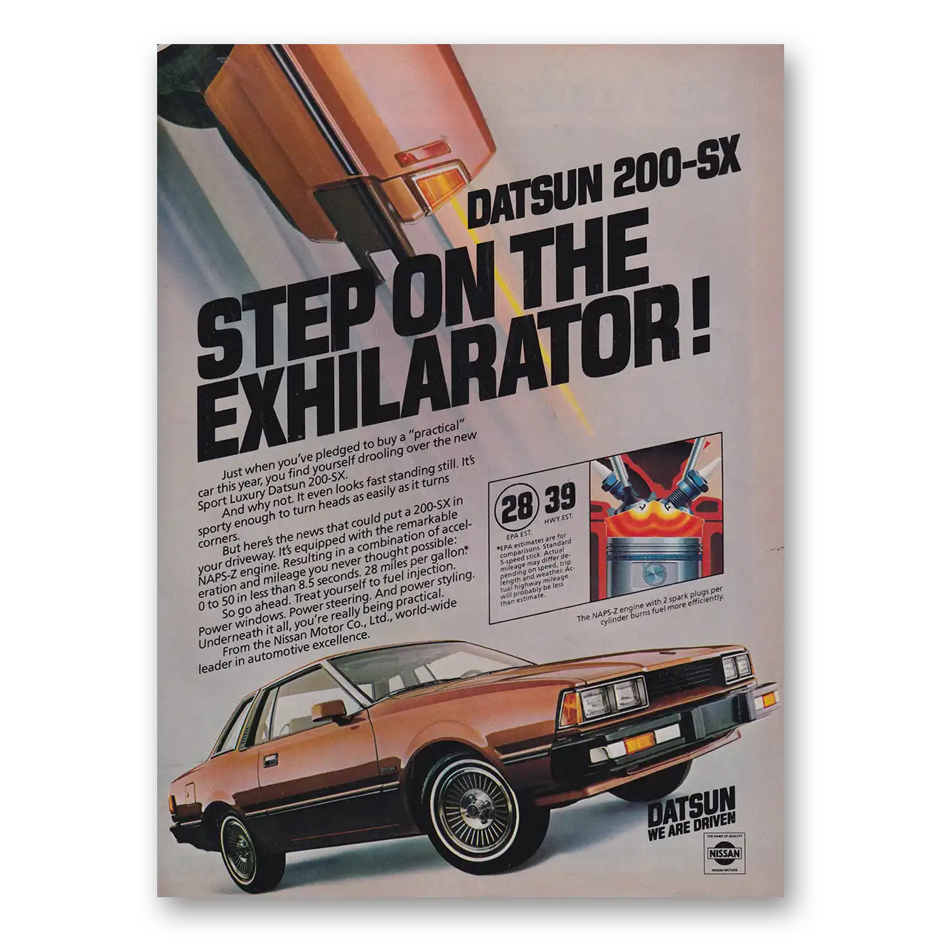 1981 Datsun 200SX Print Ad | Step On Exhilarator