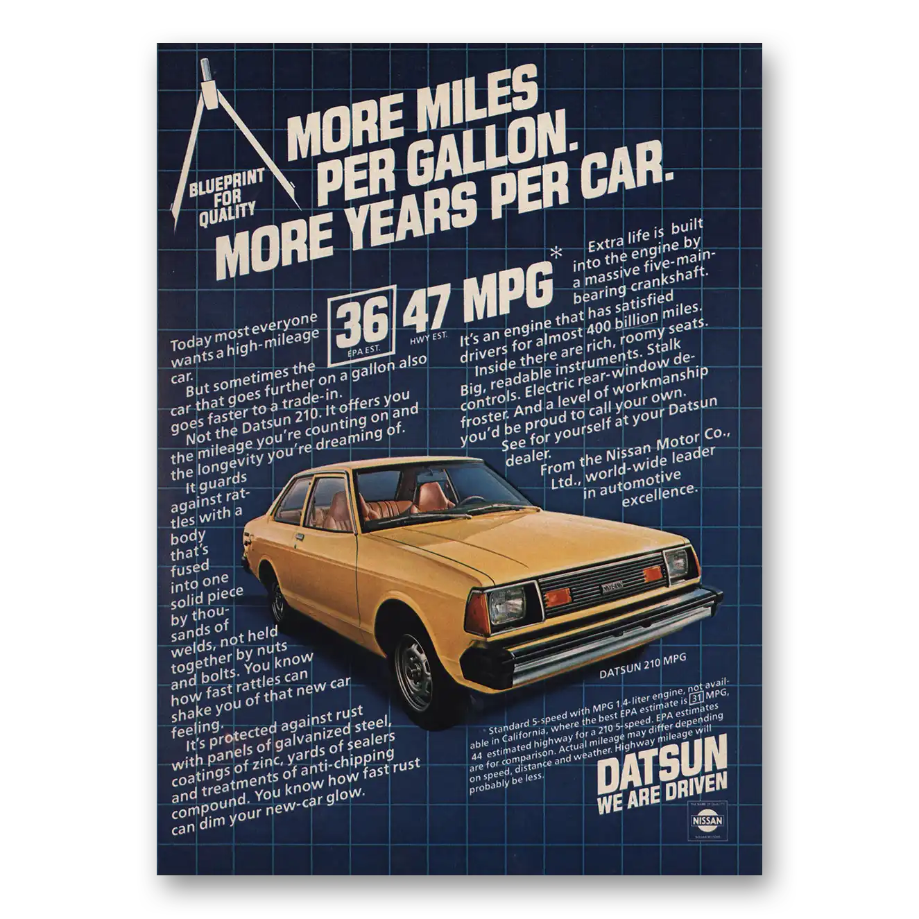 1981 Datsun 210 Print Ad | More Miles