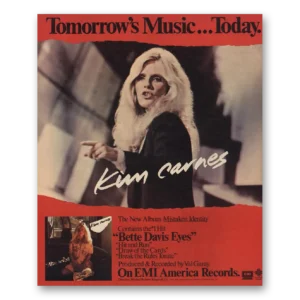 1981 Kim Carnes Promo Print Ad | Bette Davis Eyes