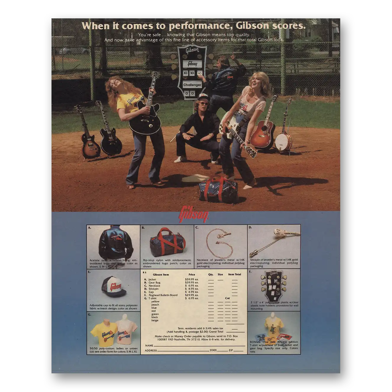 1981 Gibson Guitars Print Ad | Performance