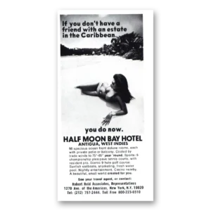 1981 Half Moon Bay Hotel Print Ad | Antigua