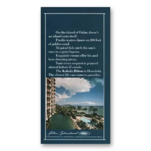 1981 Kahala Hilton Print Ad | On Island Oahu