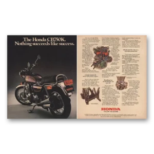 1981 Honda Motorcycle Print Ad | Cb750k Nothing Succeeds Like Success