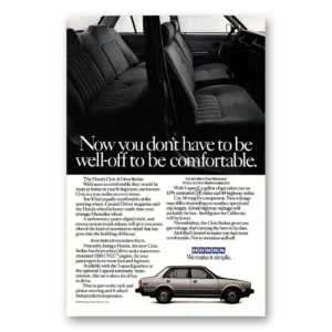 1981 Honda Civic Print Ad | Well Off Interior