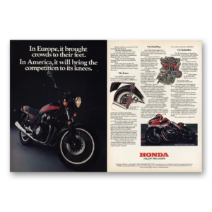 1981 Honda Motorcycle Print Ad | Cb900f Motorcycle