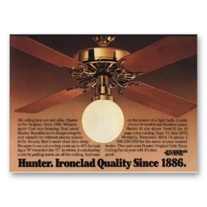 1981 Hunter Fans Print Ad | Ironclad