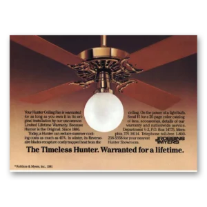 1981 Hunter Fans Print Ad | Timeless