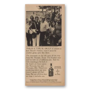 1981 Jack Daniels Print Ad | Typical Group Visitors