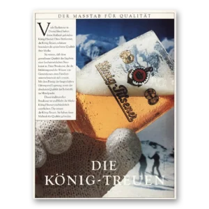 1981 Konig Beer Print Ad | Pilsener Beer Skiiers German