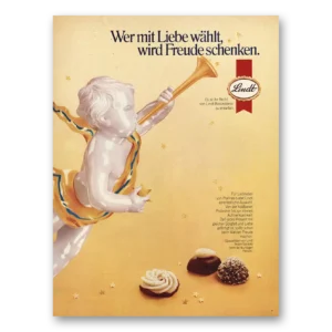 1981 Lindt Chocolate Print Ad | Chocolate Ver Mit Liebe Wahlt German