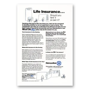 1981 Metropolitan Life Insurance Print Ad | Should You Rent