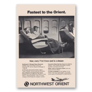 1981 Northwest Orient Airlines Print Ad | First Class
