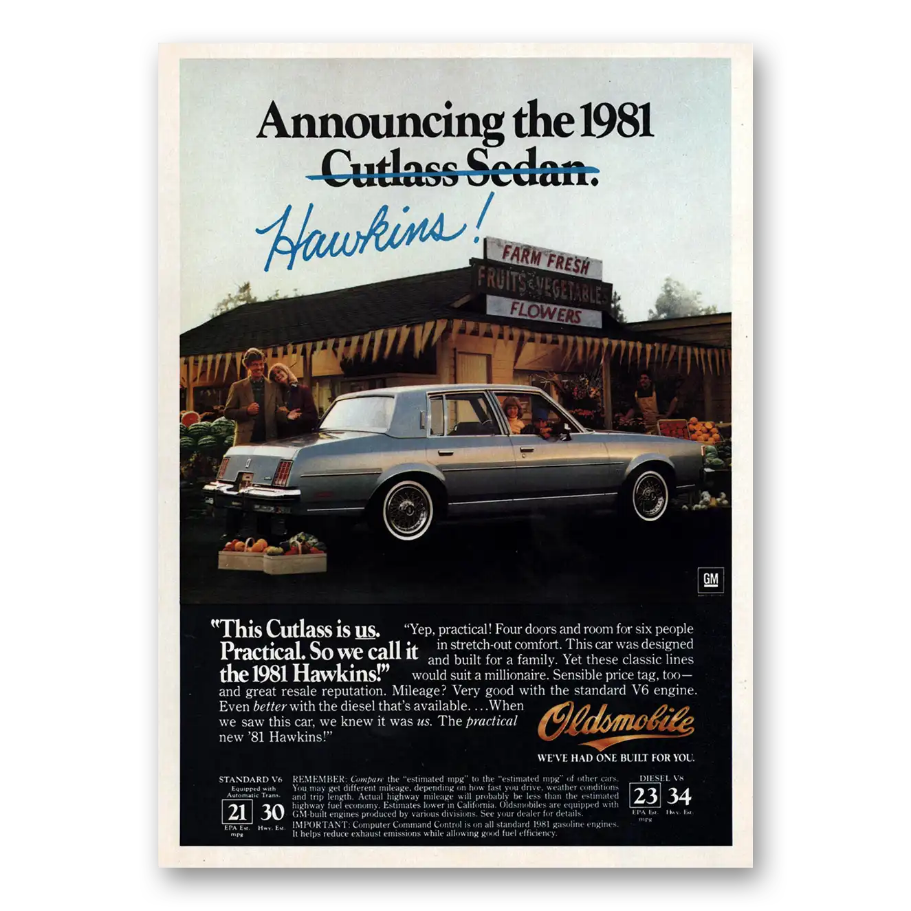 1981 Oldsmobile Cutlass Print Ad | Hawkins
