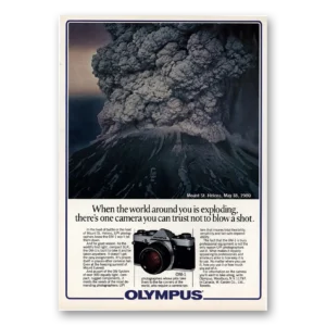 1981 Olympus Camera Print Ad | Mount St Helens