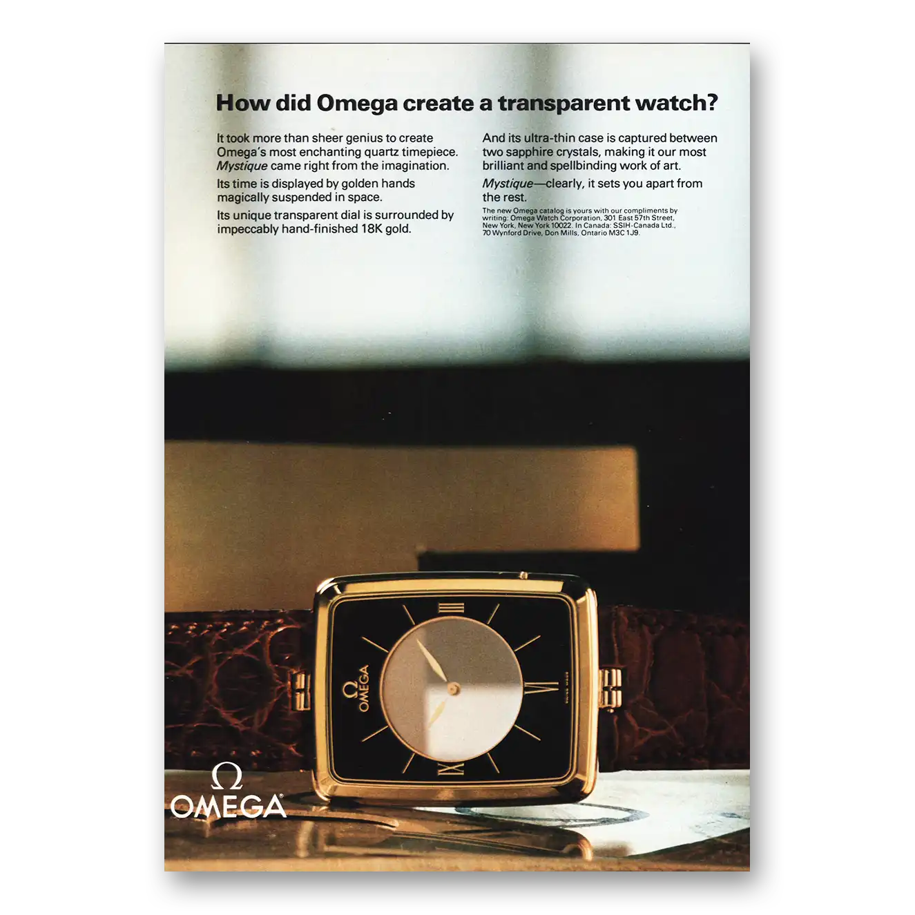 1981 Omega Watch Print Ad | Create A Transparent Watch