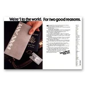 1981 Pan Am Print Ad | Good Reasons