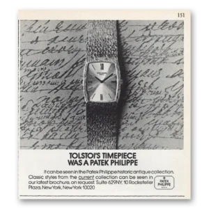 1981 Patek Philippe Watch Print Ad | Tolstoi Timepiece