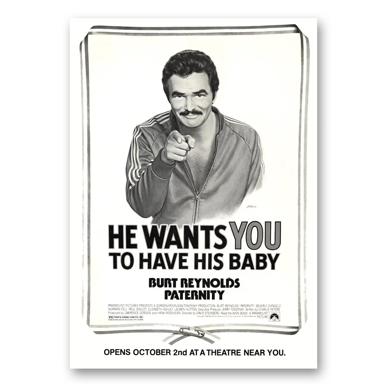 1981 Paternity Movie Promo Print Ad | Burt Reynolds He Wants You To Have His Baby