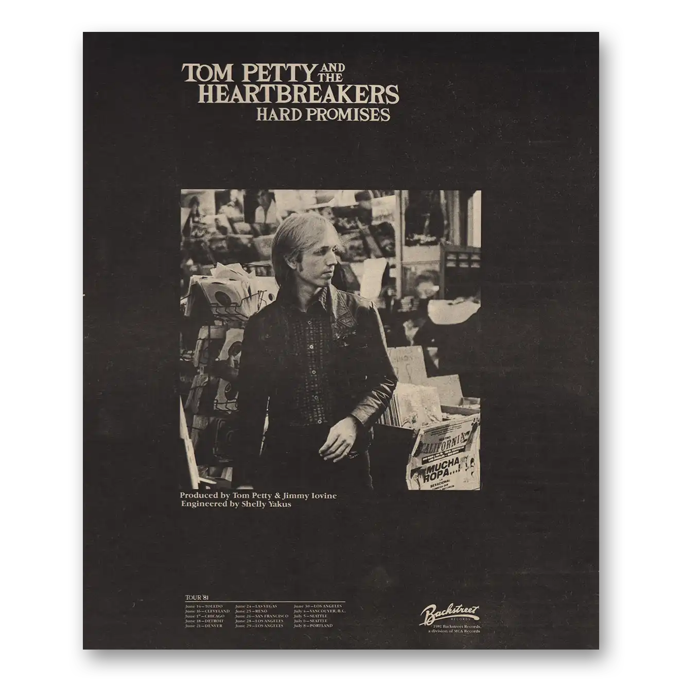 1981 Tom Petty and the Heartbreakers Promo Print Ad | Hard Promises