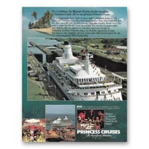 1981 Princess Cruises Print Ad | Panama Canal