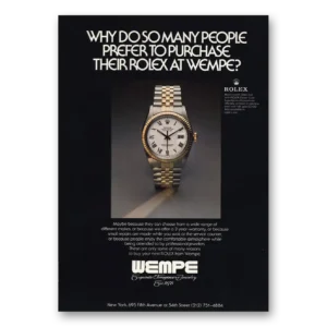 1981 Rolex Print Ad | Purchase Their Rolex At Wempe
