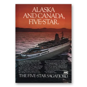 1981 Sagafjord Print Ad | Alaska Canada Five Star