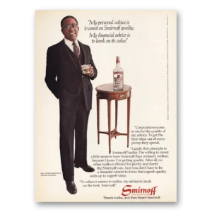 1981 Smirnoff Print Ad | Dr Andrew Brimmer