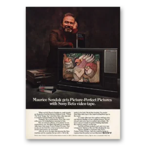1981 Sony Beta Video Tape Print Ad | Maurice Sendak