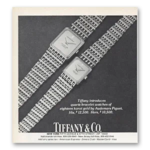 1981 Tiffany & Co Print Ad | Quartz Bracelet Watches