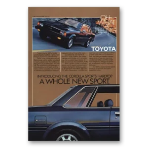 1981 Toyota Corolla Print Ad | Whole New Sport