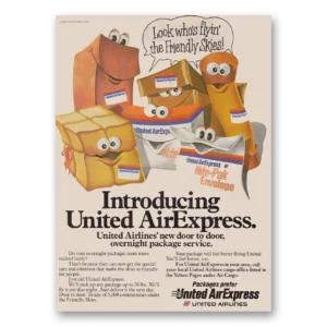 1981 United Airlines Print Ad | Air Express