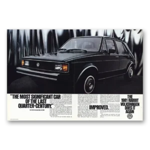 1981 Volkswagen Rabbit Print Ad | Last Quarter Century