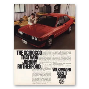 1981 Volkswagen Scirocco Print Ad | Johnny Rutherford