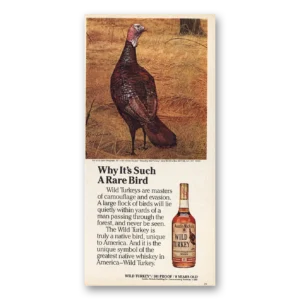 1981 Wild Turkey Bourbon Whiskey Print Ad | Rare Bird