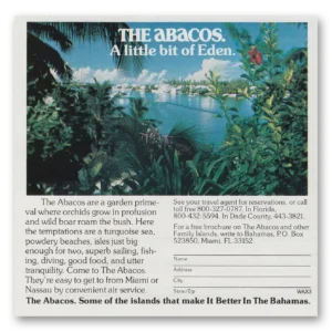 1982 Abaco Bahamas Print Ad | Eden