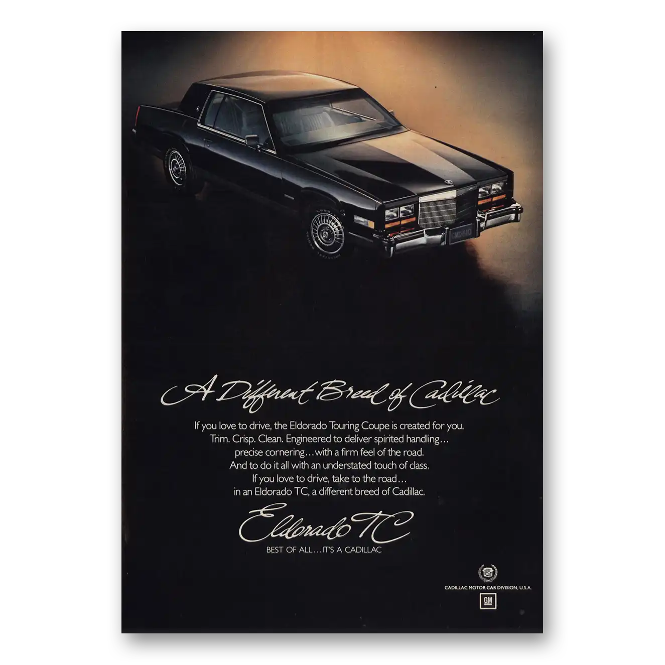 1982 Cadillac Eldorado Print Ad | Different Breed