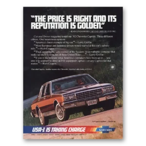 1982 Chevrolet Caprice Print Ad | Price Is Right