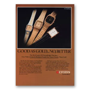 1982 Citizen Watch Print Ad | Good As Gold