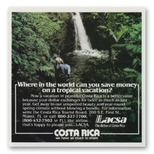 1982 Costa Rica Print Ad | Lacsa Costa Rica