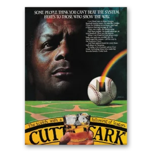1982 Cutty Sark Print Ad | Curt Flood