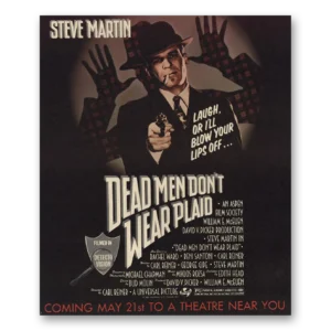 1982 Dead Men Don't Wear Plaid Movie Promo Print Ad | Steve Martin