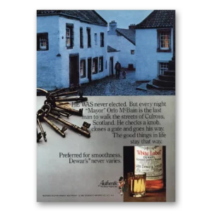 1982 Dewars White Label Print Ad | Mcbain